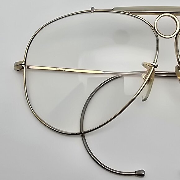 *SOLD*Tasco 1135P Shooter Gold Frame Clear Glass Lens Aviator Sunglasses w/ Case - Picture 12 of 15